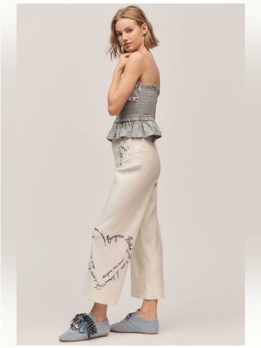 NWT Colette Linen Blend Crop Love Notes Pants by Maeve